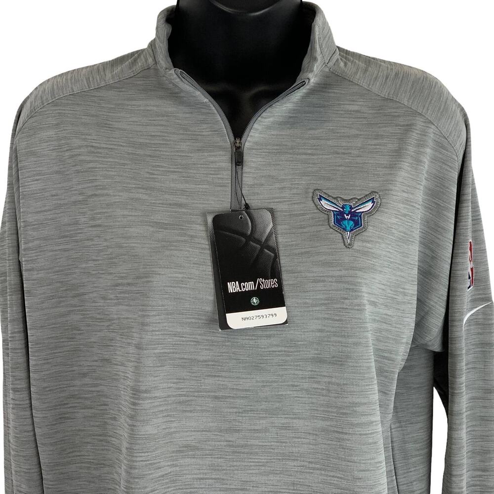 Charlotte Hornets 1/4 Quarter Zip Shirt NBA Nike Dri Fit Gray Womens M Medium